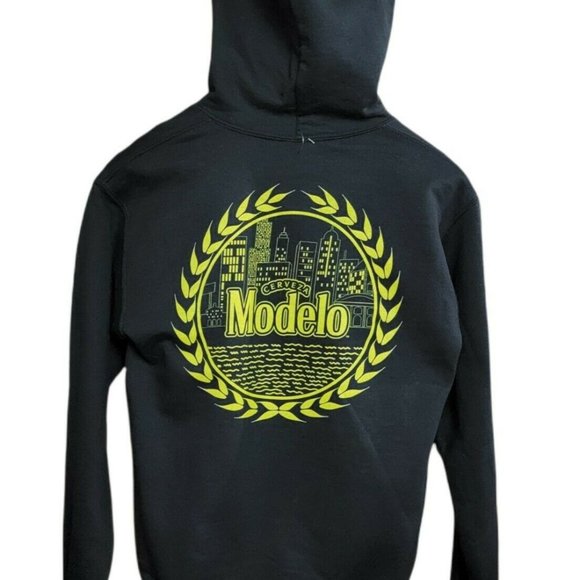 NEW Cerveza Modelo Beer Black Hoodie Pullover Sweatshirt Size Small - Picture 1 of 2
